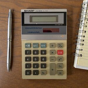 Sharp Calculator Elsimate EL-334 8 Digit Twin Power Solar Kraft Advertising
